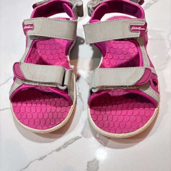 Eddie Bauer | Girls Madison Pink Gray Sporty Sandals Size 3 - Picture 2 of 13